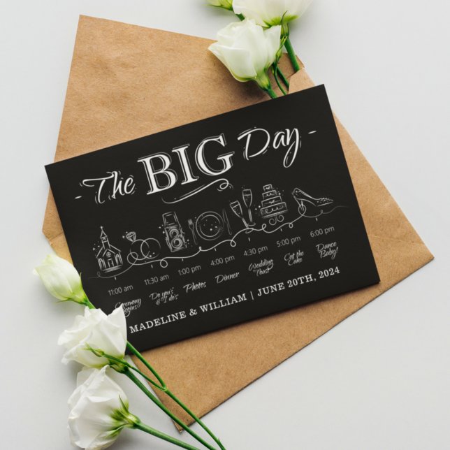 MARIAGE TIMELINE | Carte postale Big Day (Créateur téléchargé)