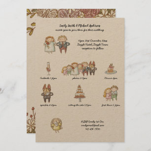 Mariage Timeline Invitation Rustic Handdraw Kraft