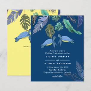 Mariage Tortues Marines Bleu Jaune
