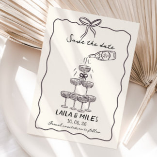 Mariage tour de champagne Whimsical Save the date
