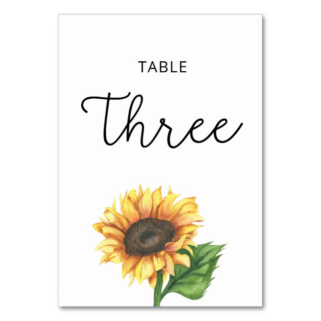 Mariage tournesol Trois numéro de table (Par défaut)