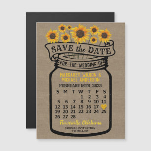 Mariage Tournesols Jar Février 2023 Date Magnet