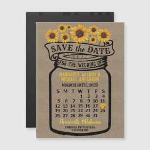 Mariage Tournesols Jar mars 2023 Calendrier Magnet