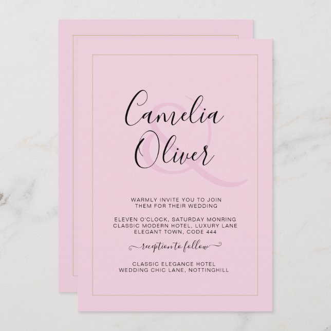 Mariage tout-en-1 moderne monochrome (Devant / Derrière)