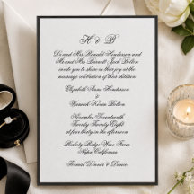 Mariage traditionnel à monogramme en écriture noir