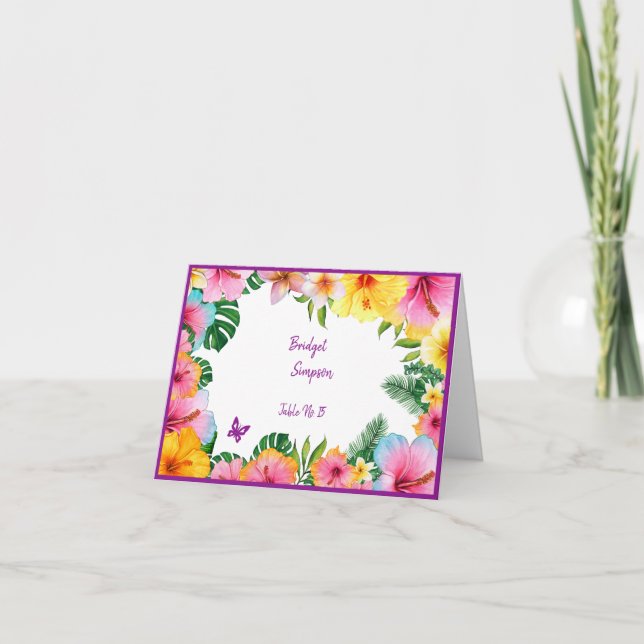 mariage tropical coloré carte de séjour (Devant)