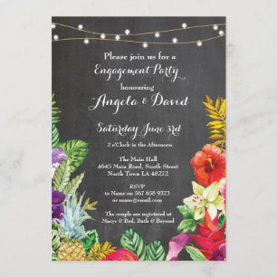 Mariage tropical d'Aloha Invitation Fiançailles fl