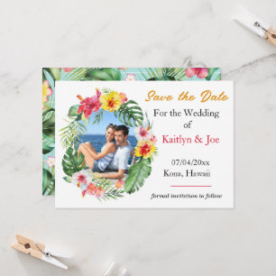 Mariage tropical Enregistrer la date Invitation