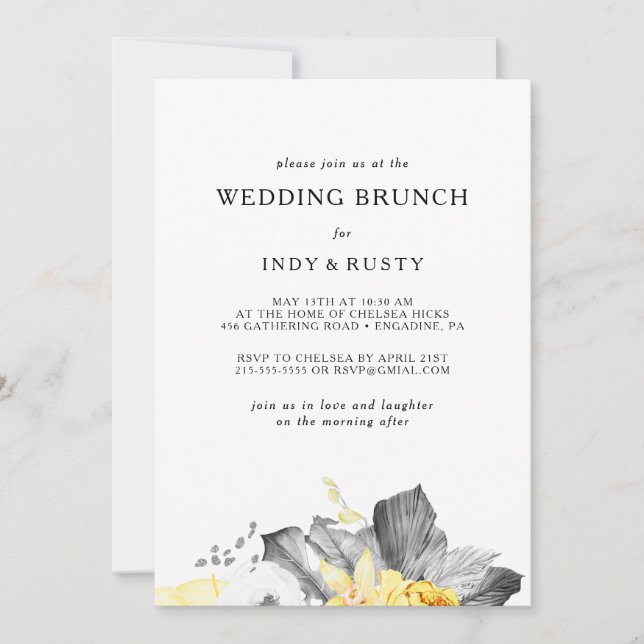 Mariage Tropical Moderne Invitation Brunch (Devant)