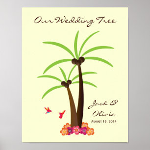 Mariage tropical Palm Tree Thumbprint Livre d'or
