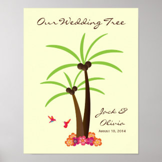 Mariage tropical Palm Tree Thumbprint Livre d'or