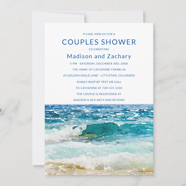 Mariage Tropical sur la Plage Cadeaux pour les Mar (Devant)