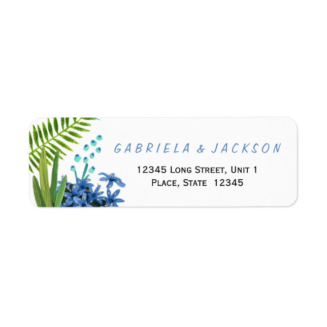 Mariage Tropical Tropics | Étiquettes d'adresse de (Devant)