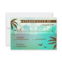 Mariage Turquoise de plage Tropical RSVP