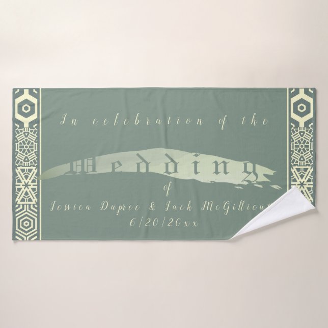 Mariage Turquoise des jeunes mariés (Serviette de bain)