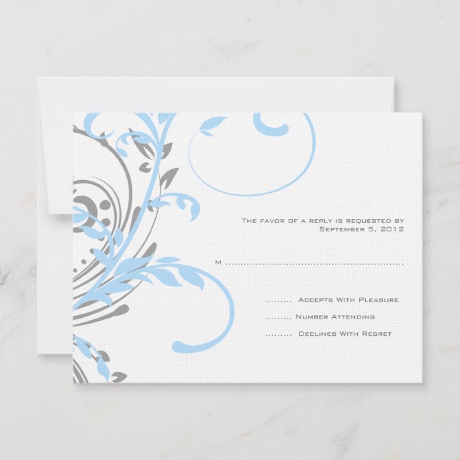 Mariage turquoise et argent double floral RSVP (Devant)