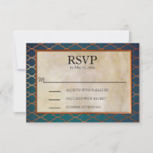 Mariage Turquoise et cuivre élégant RSVP