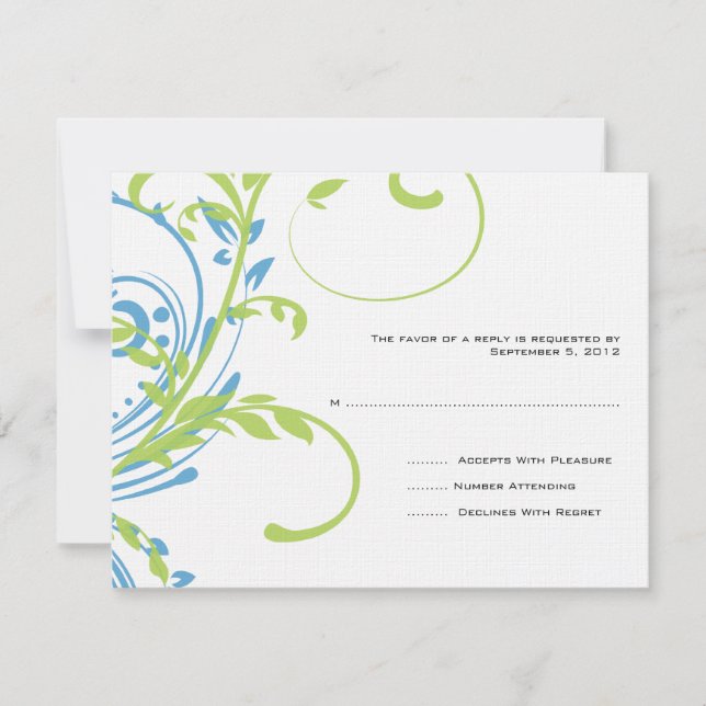 Mariage turquoise et double citron vert RSVP (Devant)