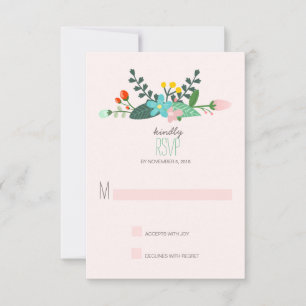 Mariage turquoise et rose de bouquet floral RSVP