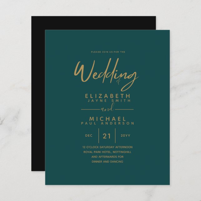 Mariage Turquoise Gold Budget (Devant / Derrière)