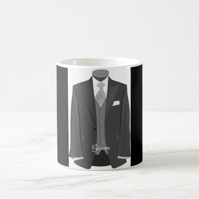Mariage Tuxedo Groom Groom Mug cadeau (Centre)
