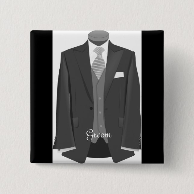 Mariage Tuxedo Groom Pin Bouton Badge (Devant)