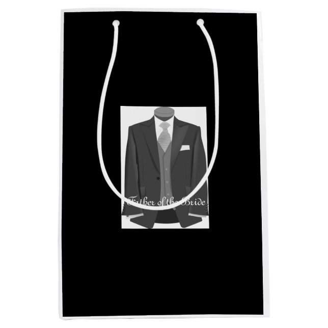 Mariage Tuxedo Père de la mariée Black Cadeau sac (Devant)