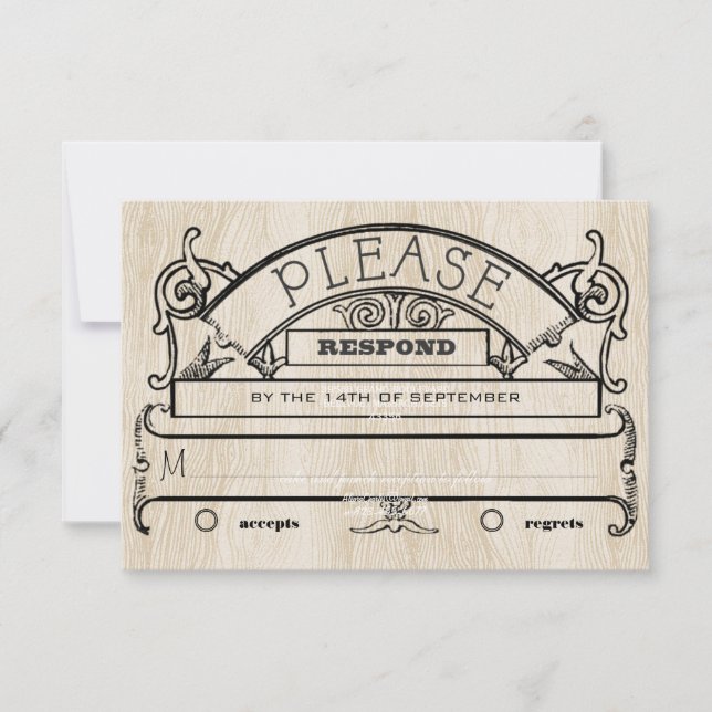 Mariage Typographie Moderne Vintage RSVP (Devant)