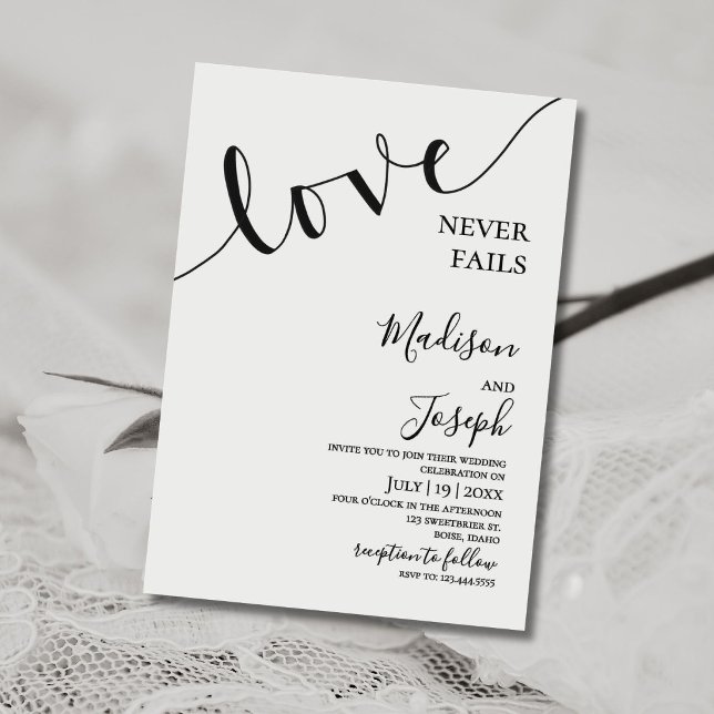 Mariage, Typographie simple, Chrétien, Invitation (Créateur téléchargé)