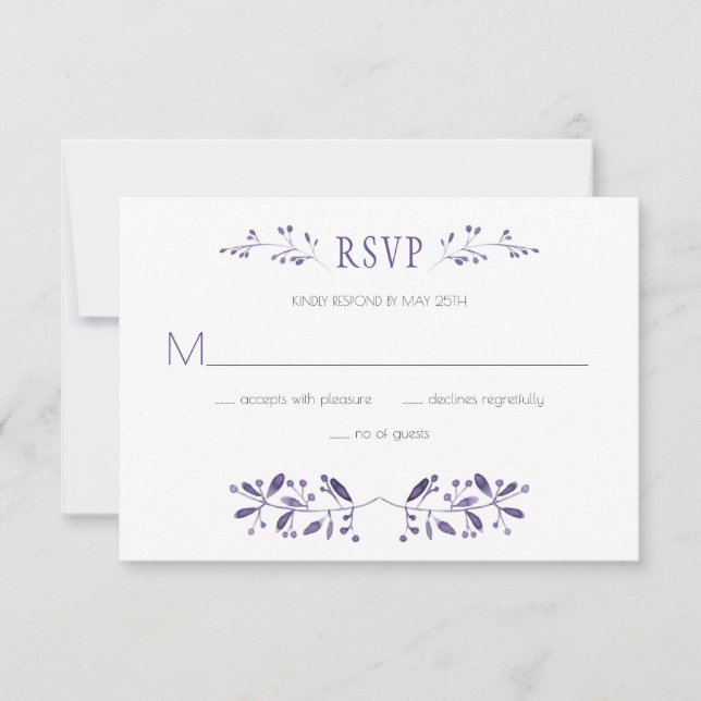 Mariage ultra violet moderne RSVP | (Devant)