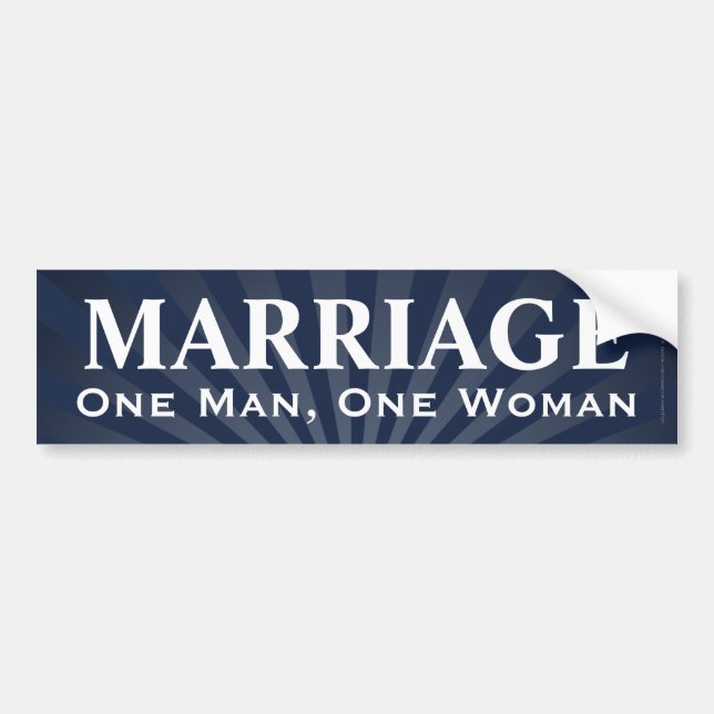Mariage, Un Homme Une Femme Bumper Sticker (Devant)