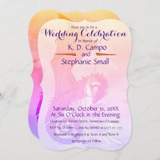 Mariage Unicorn Célébration Invitation Dragon Roug