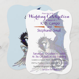 Mariage Unicorn Célébration Invitation Dragon Roug