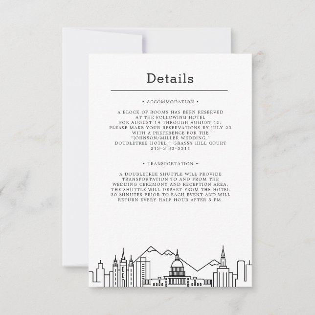 Mariage Utah | Invitation Détails (Devant)