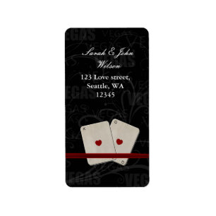 mariage vegas, étiquette d'adresse de retour