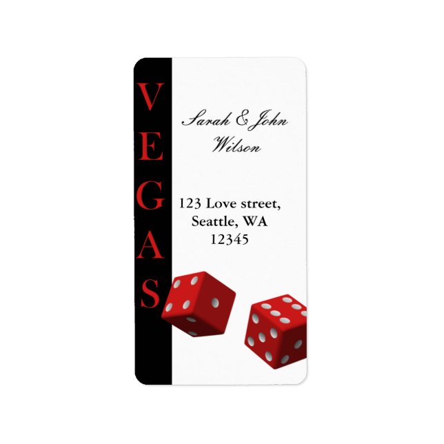 mariage vegas, étiquette d'adresse de retour (Devant)