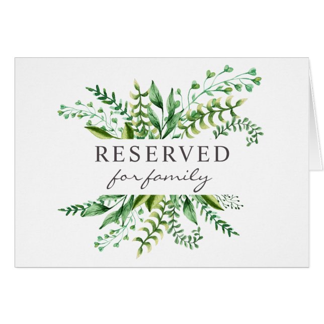Mariage vert aquarelle. Panneau réservé botanique (Devant Horizontal)