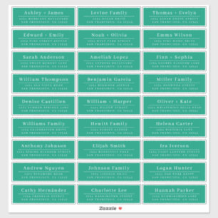 Mariage vert chic minimaliste Étiquettes de adress