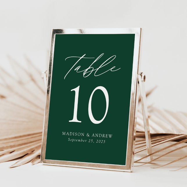 Mariage vert élégant moderne Numéro de table (Créateur téléchargé)