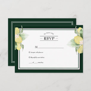 Mariage vert émeraude à la bordure de citron RSVP