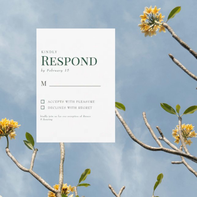 Mariage vert et blanc simple RSVP (Créateur téléchargé)