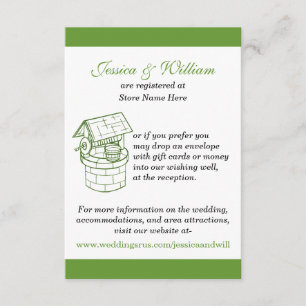 Mariage vert et blanc souhaitant la carte bonne