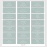 Mariage vert Lumière  Étiquettes de adresse invité<br><div class="desc">Ces étiquettes de adresse d'hôtes de mariage vert clair sont parfaits pour votre mariage vert vert clair minimaliste moderne classique. Le design est composé d'une police contemporaine minimale de base et d'une calligraphie de script élégant et délicat. Il est sûr de compléter votre pastel conte de fées automne, été, printemps...</div>