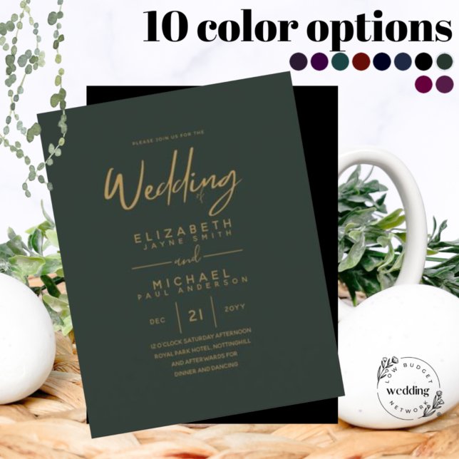 Mariage Vert Or Vert moderne invite QR CODE (Créateur téléchargé)