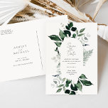 Mariage vert rustique Enregistrer la date Carte po<br><div class="desc">Ce mariage rustique vert sauvez la date Carte postale de la collection Ashley présente des fleurs dessinées à la main dans de belles nuances de vert. Personnalisez-le avec vos détails facilement et rapidement. Appuyez simplement sur le bouton "customiser" pour réorganiser et formater le style et le placement du texte.</div>