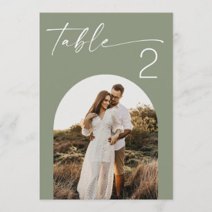 Mariage Vert Sauge Poussiéreux Numéro de Table P