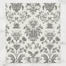 Mariage victorien Damask Floral Blanc Vintage