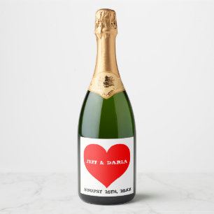 MARIAGE VIN ROUGE COEUR ÉTIQUETTE PERSONNALISÉ