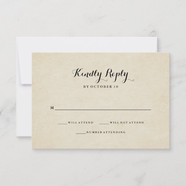 Mariage vintage à la française RSVP (Devant)