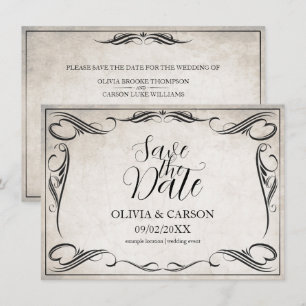 Mariage vintage Art déco noir Enregistrer la date